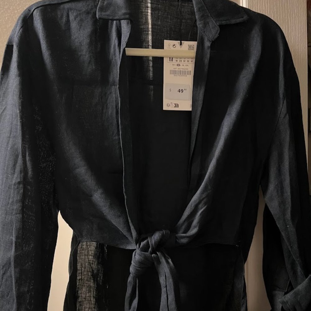 NWT Zara Tie Waist blouse